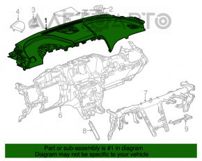 Panoul frontal al torpedo-ului fără AIRBAG pentru Chevrolet Impala 14-20