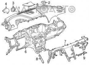 Торпедо передняя панель без AIRBAG Chevrolet Impala 14-20