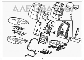 Водительское сидение Chevrolet Impala 14-20 кожа, чёрн