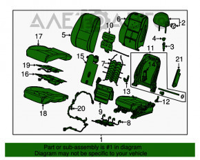 Водительское сидение Chevrolet Impala 14-20 кожа, чёрн