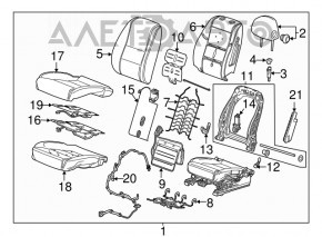 Scaun șofer Chevrolet Impala 14-20 din piele, negru.