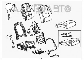 Пассажирское сидение Chevrolet Impala 14-20 тряпка, чёрн