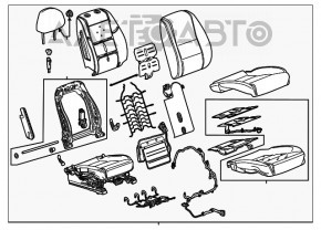 Scaun de pasager Chevrolet Impala 14-20 din piele, negru.