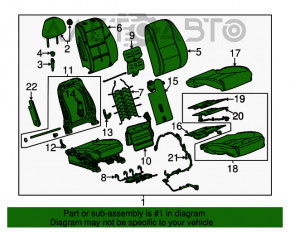 Пассажирское сидение Chevrolet Impala 14-20 кожа, чёрн