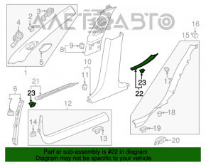 Capac prag spate stânga exterior Cadillac CTS 14- crom, butuci crom