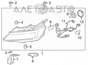 Кронштейн фары низ внутр левый Chevrolet Impala 14-20