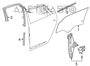 Geam electric cu motor spate dreapta Chevrolet Impala 14-20