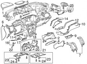 Capacul genunchiului șoferului pentru Chevrolet Impala 14-20, negru.