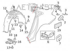 Aripa spate dreapta Chevrolet Cruze 16-