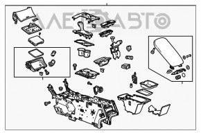 Consola centrală cu cotieră și suporturi pentru pahare pentru Chevrolet Impala 14-20