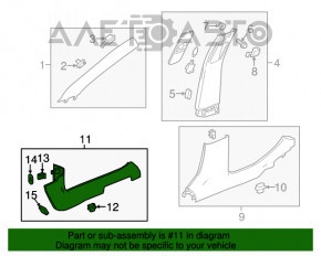 Capac prag fata stanga Chevrolet Impala 14-20 gri.