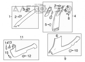 Capac prag fata stanga Chevrolet Impala 14-20 gri.