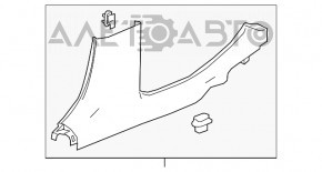 Capacul pragului din spate stânga pentru Chevrolet Impala 14-20, gri, zgârieturi