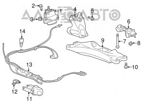 Tuburile cu vid pentru pernele motorului Chevrolet Camaro 16- 2.0T