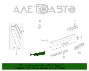 Emblema AWD pentru portbagajul ușii GMC Terrain 10-17