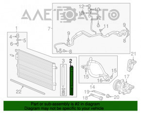 Capacul radiatorului condensatorului de aer condiționat dreapta Chevrolet Equinox 18-22 LYX