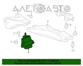 Подушка двигателя правая Cadillac CTS 14- 3.6