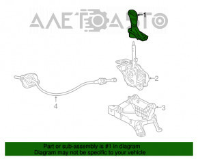 Ручка КПП Chevrolet Equinox 18-19 кожа черная, потерта, вздулся хром