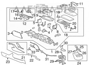 Blocul de butoane al consolei centrale Chevrolet Volt 16-