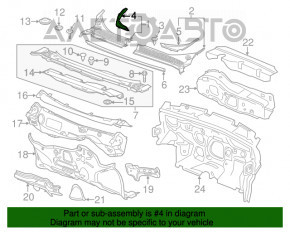 Garnitura grilei stergatoarelor dreapta Chevrolet Volt 16-