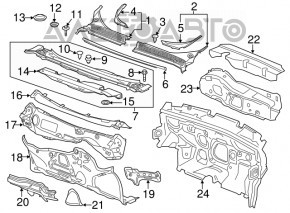 Grila stergatoarelor din plastic dreapta pentru Chevrolet Volt 16-