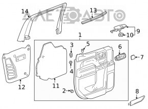 Controlul geamului electric din spatele stânga al Chevrolet Volt 16 - negru cu capac