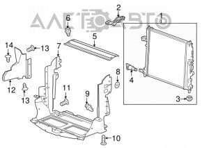 Suport radiator stânga sus Chevrolet Camaro 16- 3.6