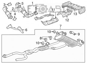 Convertor catalitic stânga Chevrolet Camaro 16- 3.6 inferior