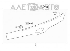 Capac portbagaj Chevrolet Volt 16- cu semnalizare stop, cu emblema