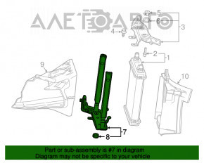 Suportul radiatorului lateral dreapta jos pentru Chevrolet Camaro 16- 6.2