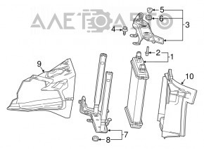 Suportul radiatorului lateral dreapta jos pentru Chevrolet Camaro 16- 6.2