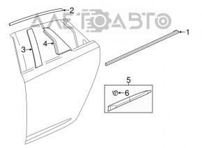 Panoul lateral spate stânga pentru ușa Chevrolet Impala 14-20