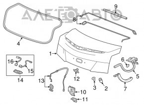 Butonul de deschidere a portbagajului Cadillac ATS 13- sub camera sunt rupte suporturile.