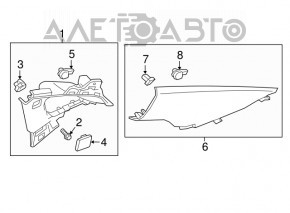 Накладка задней стойки левая Chevrolet Malibu 16- серая, слом креп, царапины