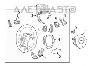 Butoanele de control al sistemului audio din partea dreaptă a Chevrolet Camaro 16-