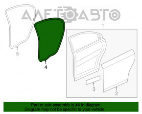Уплотнитель двери задней правой Chevrolet Cruze 16-