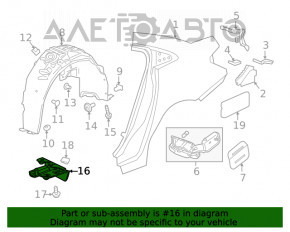 Bara de noroi spate stânga pentru Chevrolet Cruze 16-