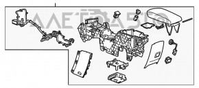 Consola centrală cu cotieră pentru Chevrolet Malibu 13-15, tip 2, piele maro.