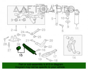 Maneta longitudinală spate dreapta pentru GMC Terrain 18-22 tip 1.