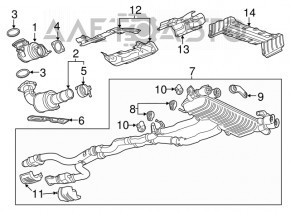 Tubul de admisie cu catalizator dreapta pentru Chevrolet Camaro 16- 6.2