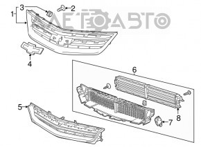 Jaluzele deflectorului radiatorului Chevrolet Impala 14-20 cu motor de 2.5 litri