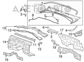 Щиток решетки дворников лев Cadillac CTS 14-