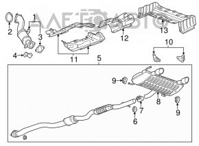 Выпускная трасса с бочкой Cadillac ATS 13- 2.0 отрезан катализатор, примят