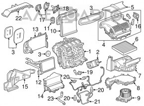 Actuator motor pentru acționarea ventilatorului de încălzire și aer condiționat pentru Chevrolet Malibu 16-