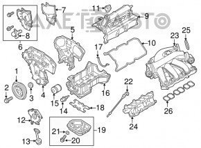 Regulatorul de fază al distribuției pe arborele cu came stâng Nissan Pathfinder 13-20 VQ35DE 3.5