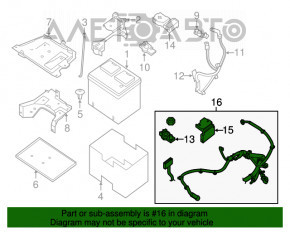 Baterie cu borne plus și minus pentru Nissan Pathfinder 13-20 hibrid.