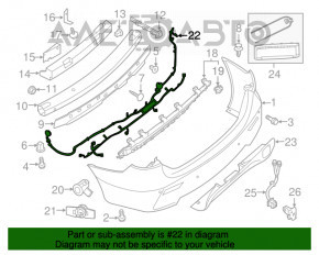 Montarea barei spate a Infiniti JX35 QX60 16- restilizat, cu 2 senzori de parcare