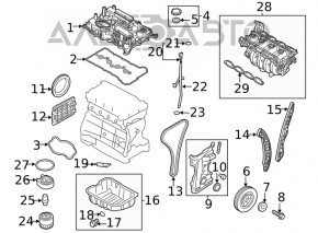 Цепь ГРМ Hyundai Sonata 15-17 2.4 usa G4KJ новый OEM оригинал