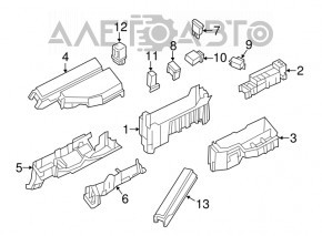 Capacul cutiei de siguranțe sub capotă Nissan Pathfinder 13-20 hibrid, stânga față