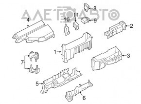 Capacul cutiei de siguranțe sub capotă Nissan Pathfinder 13-20, stânga față.